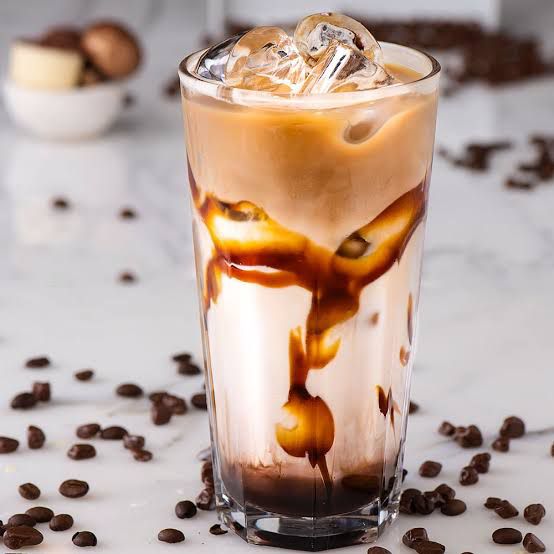 Iced caramel latte